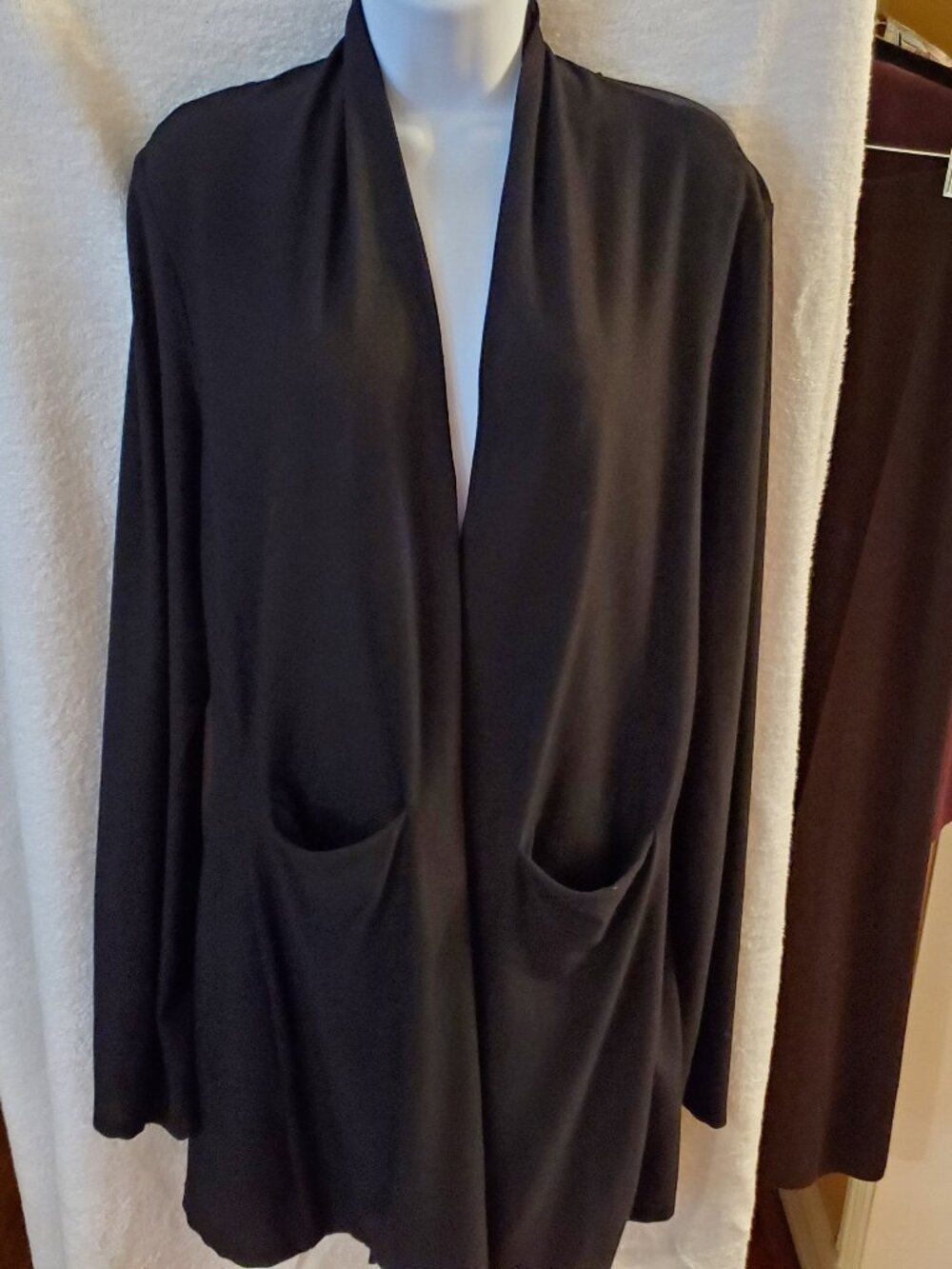 Eileen Fisher long women’s black duster cardigan sz XL